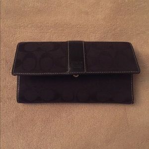 Black Coach large wallet with checkbook pocket
